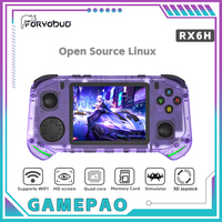 RX6H Retro Handheld Video Game Console Linux System 3.5-inch IPS Screen Portable Handheld Video Player 64GB 128GB PSP GBA