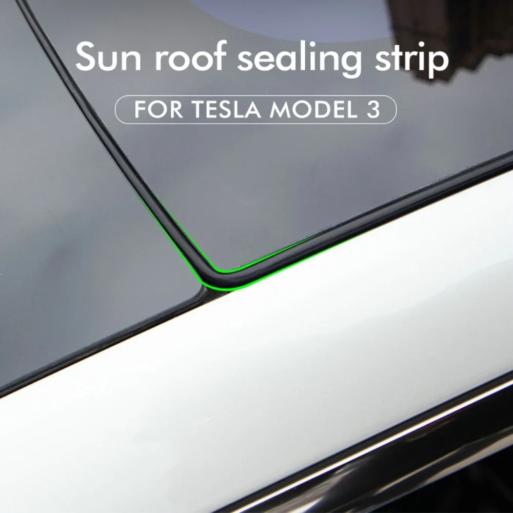 Sun Roof Sealing Strip For Tesla Model 3 Highland 2024 2023 Model Y Windshield Sunroof Seal Noise Reduction Anti-Dust Waterproof