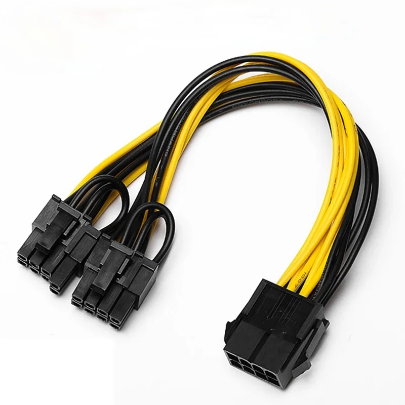 

8p Female To 2 Port Dual 8pin 6+2p Male GPU Graphics Video Card Power Cable Cord 18AWG Wire