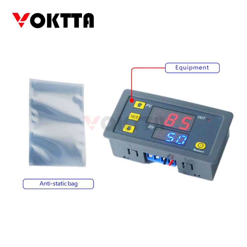 1PC Relay Switch AC 110V/220V DC 12V/24V Delay Relay T3230 LED Display Cycle Timer Control Switch Adjustable Timing Relay