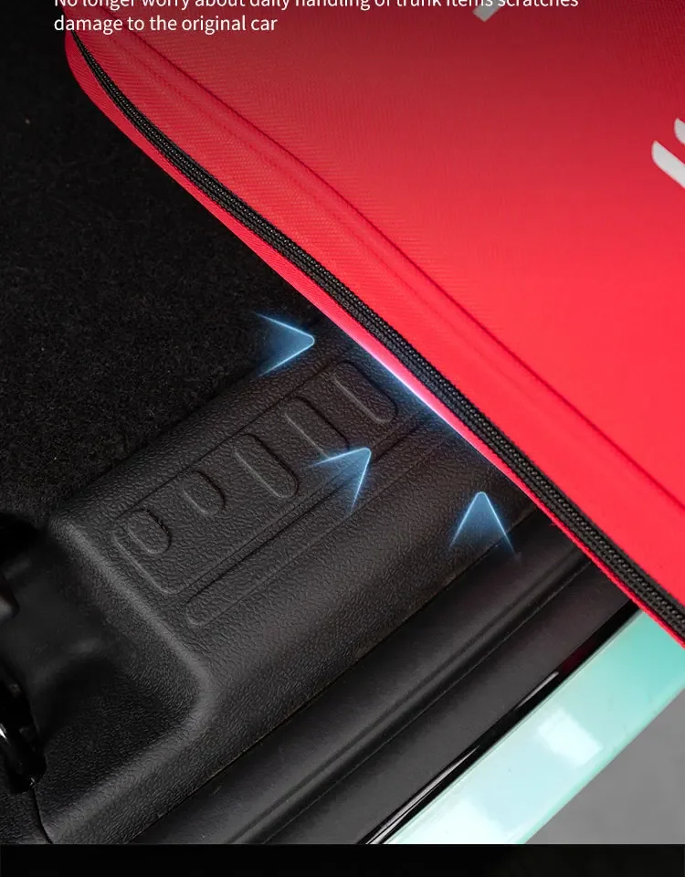 Geeignet für Tesla 2021-2024 Model Y – TPE Kofferraumschutz, Kratzfeste Heckabdeckung & Stoßstangen-Organizer-Pad. – Detail 7