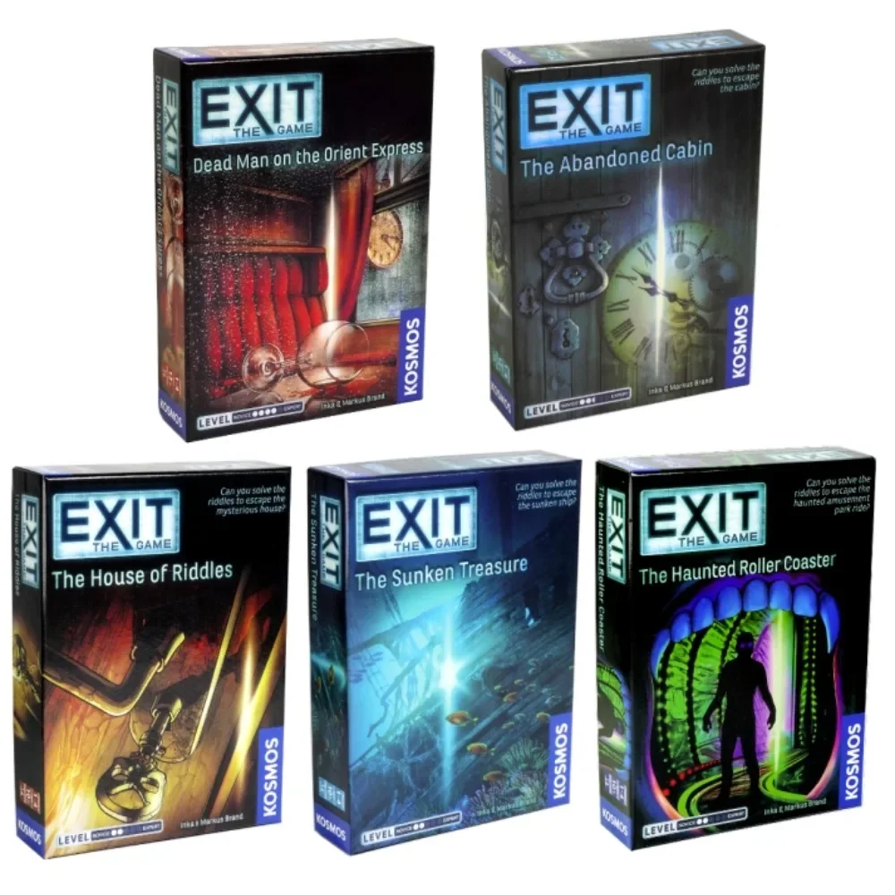 Exit Game The Abandoned Cabin The Haunted Roller Coaster Dead Man on The Orient Express The House of Riddles Card Board Game