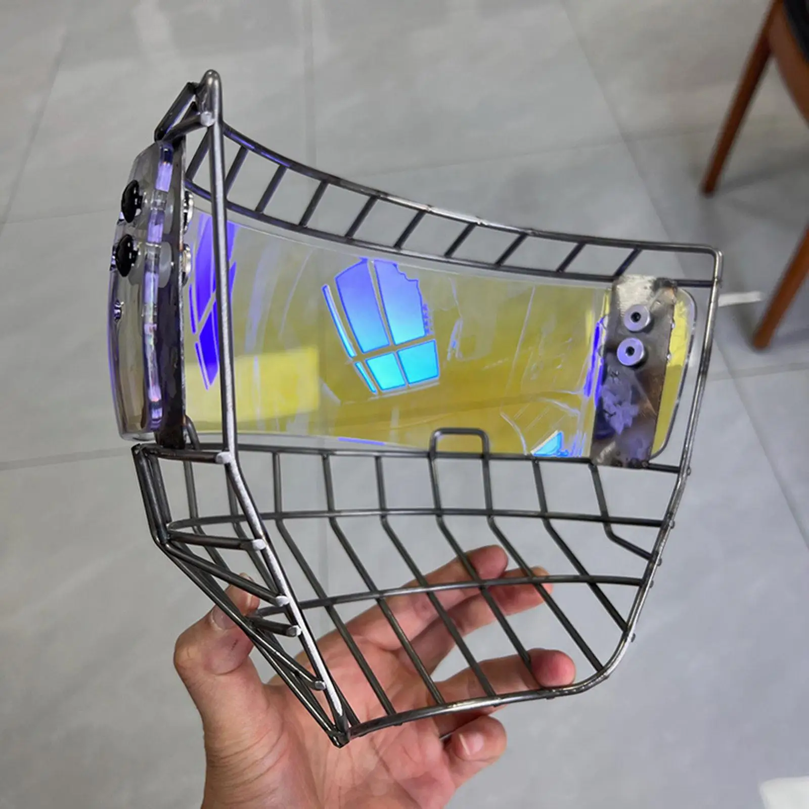 Steel PC Hockey Helmet Face Mask Mesh Structure Cage Visor Combo for Adult Sports Equipment