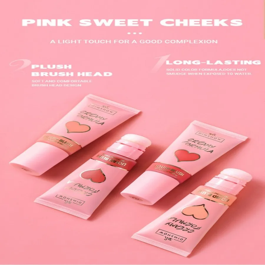 Love Sponge Head Blush, High Pigmented Velvet Skin Feeling, Dual-Purpose Moisturizing, Moisturized and Easy to Color Blush