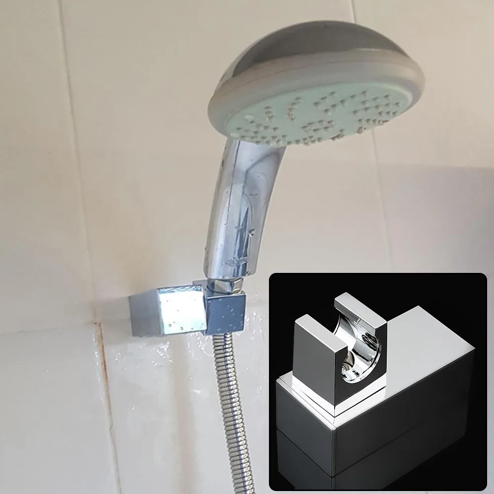 Adjustable Hand Held Shower Head Holder Bracket Wall Mounting Installation 360 Degrees Rotation For Bathroom Square