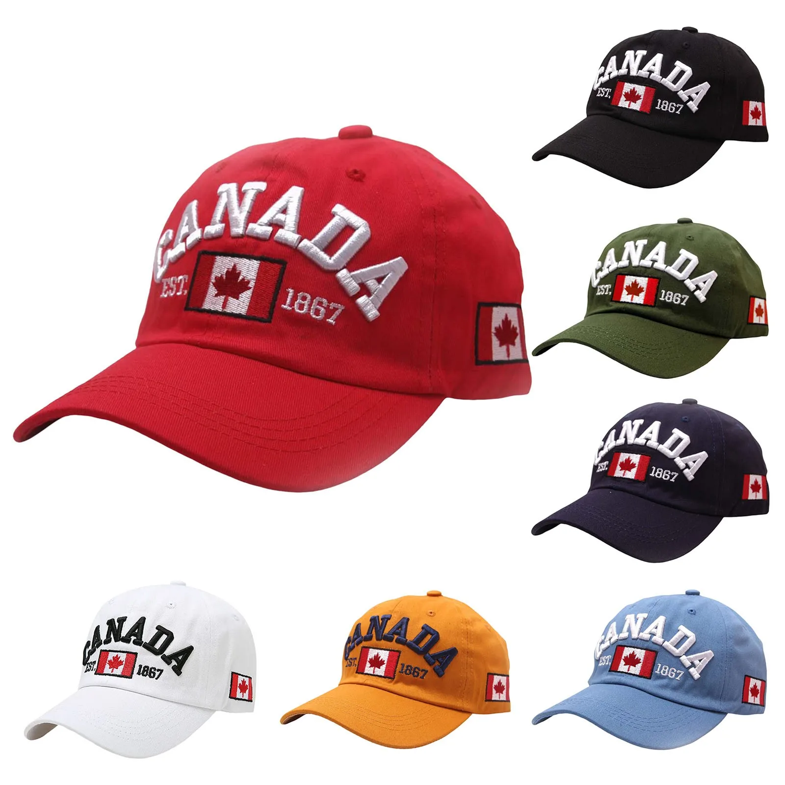 Canada Baseball Cap Adjustable Canada Hat For Men Women Embroidered Maple Leaf Golf Hat Canada Souvenirs Hip Hop Golf Sport