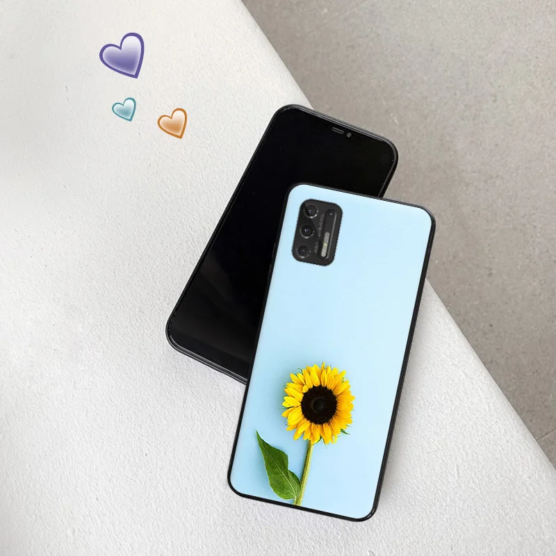 Silicone Soft Phone Case for Motorola G51 G9 G73 G30 G31 G50 G51 G60 G71 5G G22 G32 G52 G72 Retro Daisy Rose Flower Leaves Cover