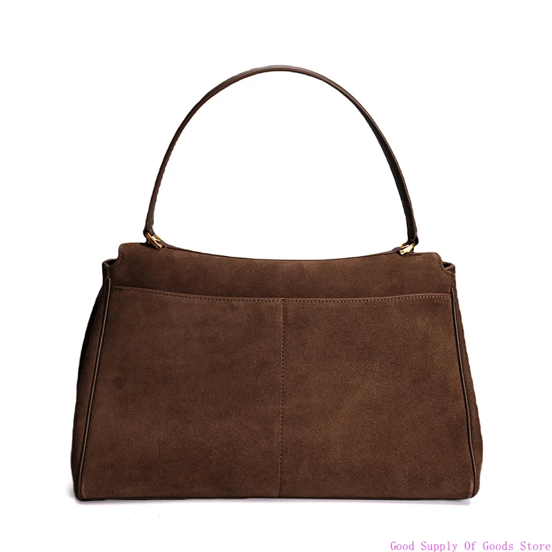 Зима 2025 года, новые женские сумки Rodeo, замшевые женские сумки из воловьей кожи, роскошные брендовые модные сумки на плечо с золотой пряжкой, женская трендовая сумка