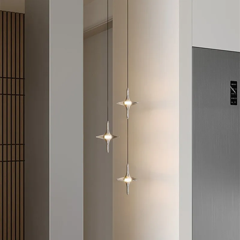 Modern Small Pendant Lights Simple Luxury Crystal Pendant Light Bedroom Line Hanging Lamp Creative indoor Bedroom Bedside Lamp