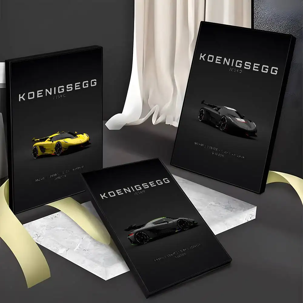 Sweden Art Supercar K-Koenigsegg Agera R One1 Cc850-Jesko Specs Poster Home Living Room Wall Art Garage Room Decor