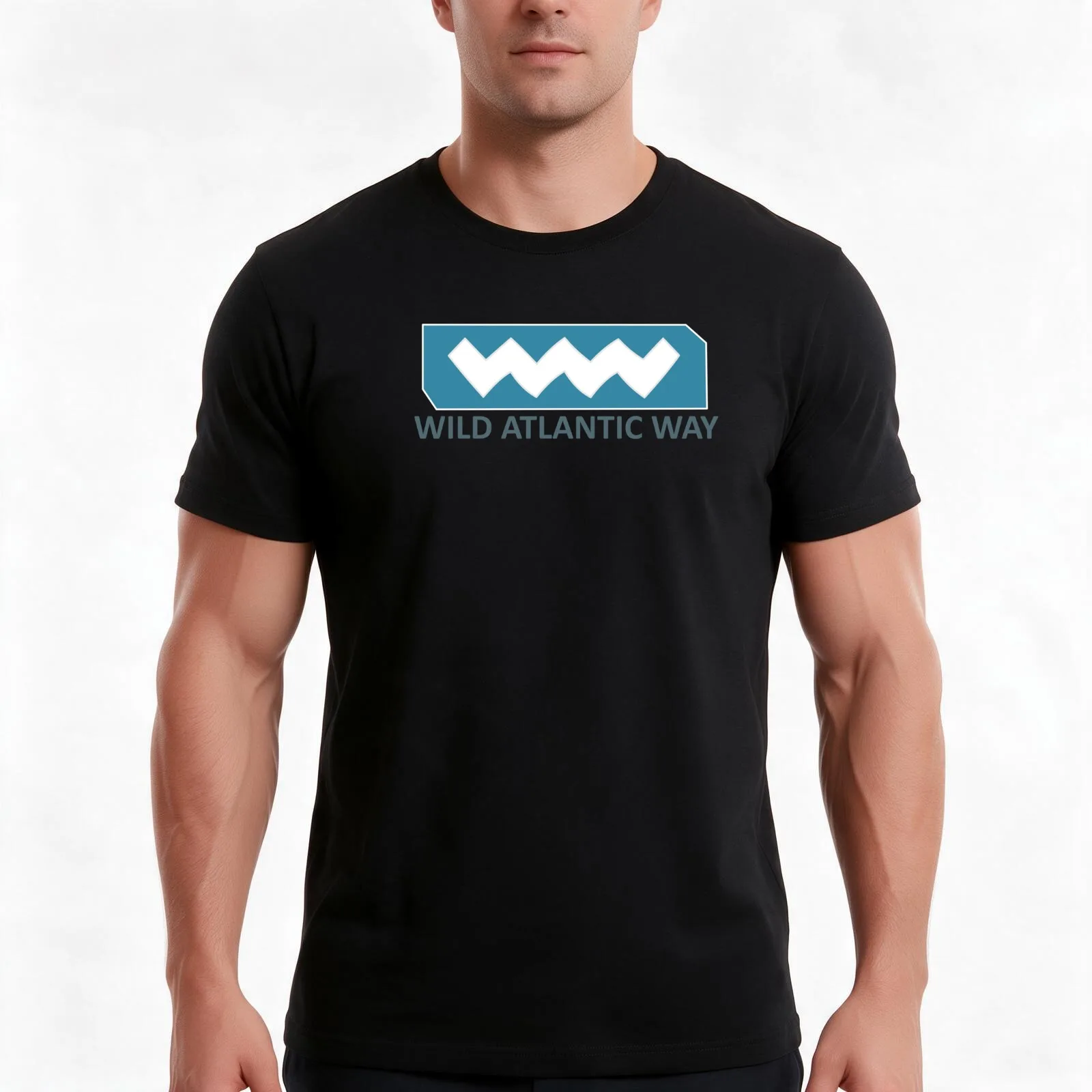 Wild Atlantic Way T-Shirt, Summer Casual Cotton Tee, Oversized Streetwear Tops, Vintage Graphic Print, Loose Fit Short Sleeve