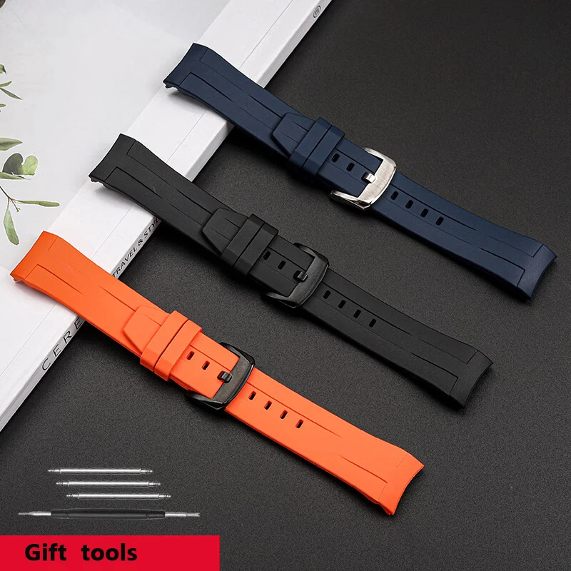 21mm /22mm High quality rubber strap For Tissot Sea star T120 Curved Silicone Watchband T120417A T120407A Men waterproof strap