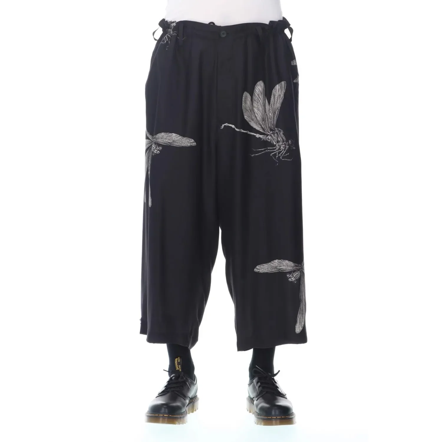 

YOJI OOAK оригинальный дизайн мужские шелковые свободные модные широкие свободные повседневные брюки с принтом стрекозы для мужчин