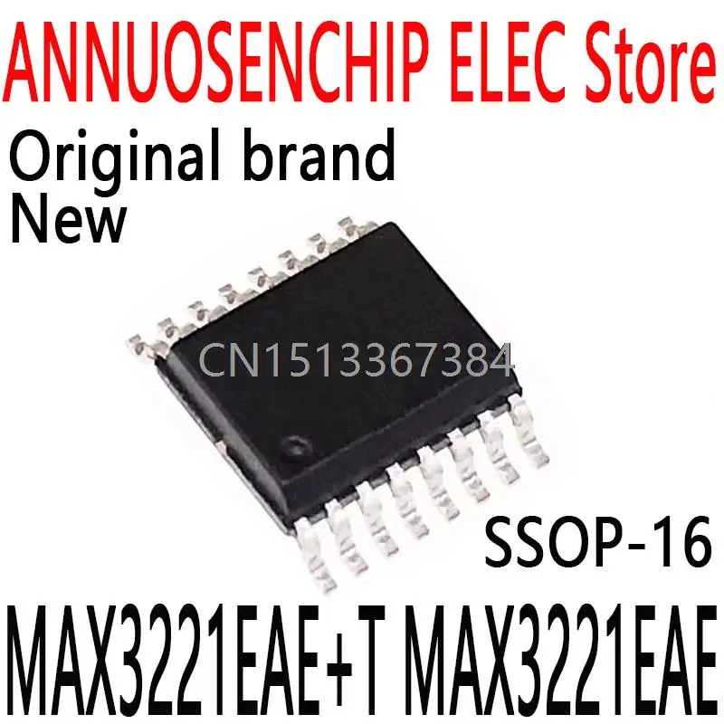 10PCS New and Original MAX3221 Series 235kbps 5.5V RS-232 SSOP-16 MAX3221EAE+T MAX3221EAE