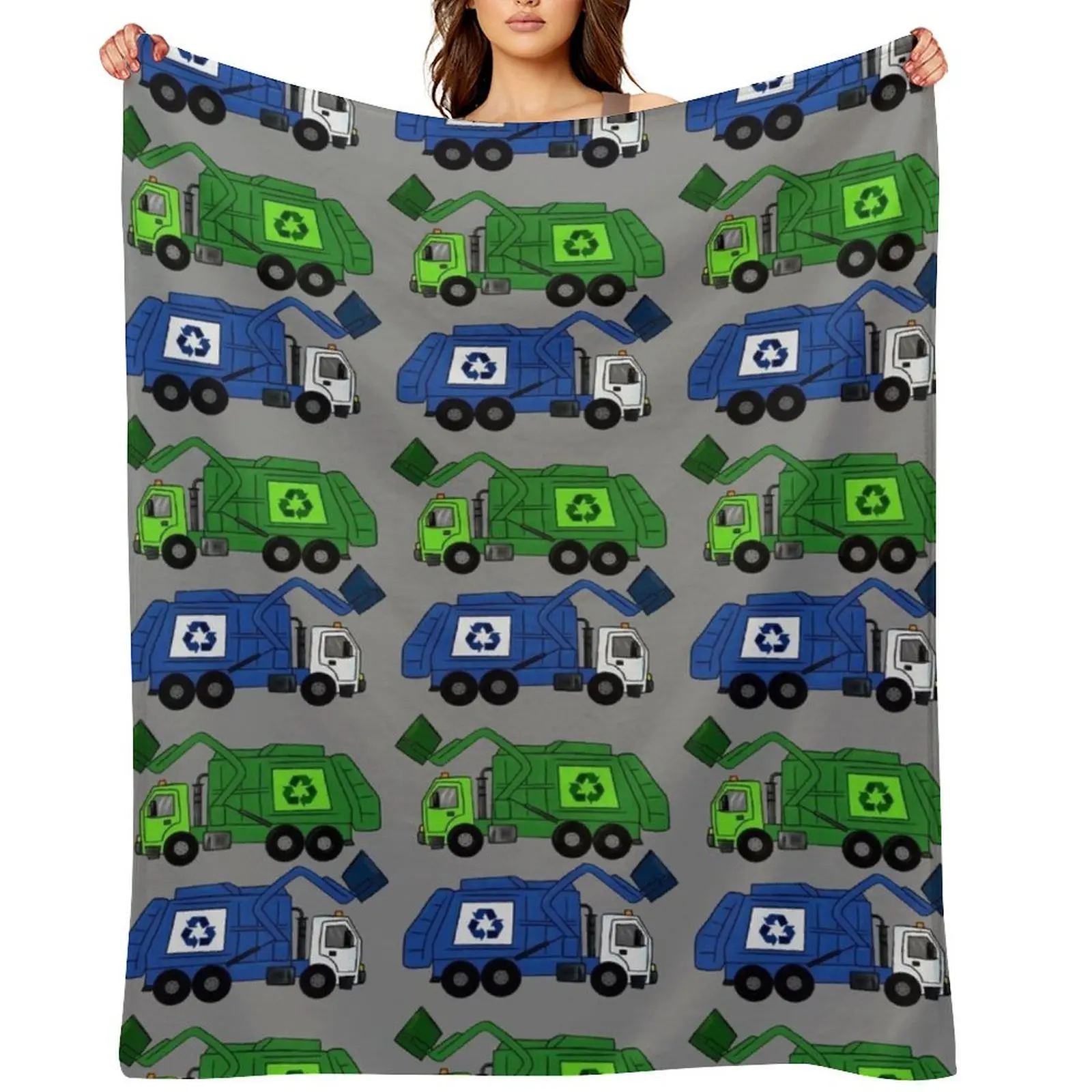 

Garbage Trucks Throw Blanket Soft Plaid decorative manga Flannels Blankets