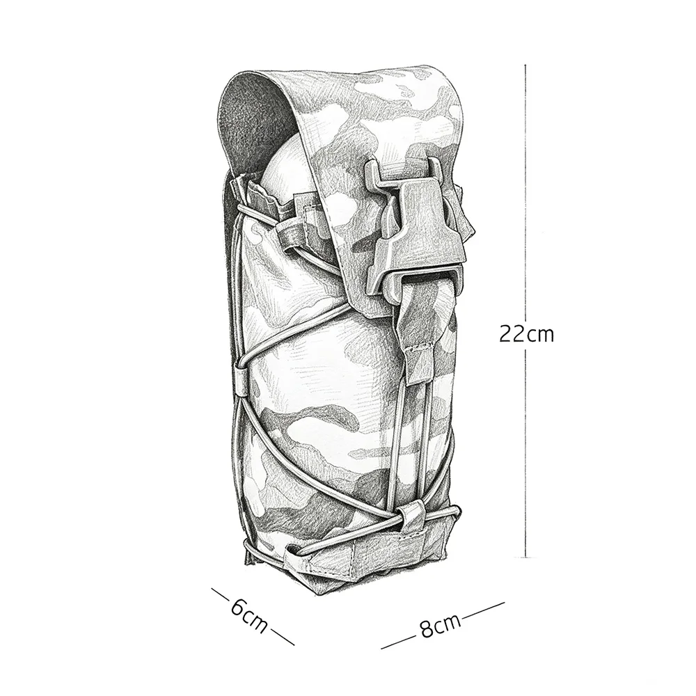 Tactical Multi-purpose MOLLE Water Bottle Pouch With Adjustable Drawstring And Functional Storage Pocket