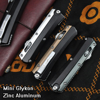 Glykon Mini Style Micro OTF Knife Tech Pocket Knives M390 Blade Outdoor Camping Self Defense Zinc Aluminum Handle EDC Tools