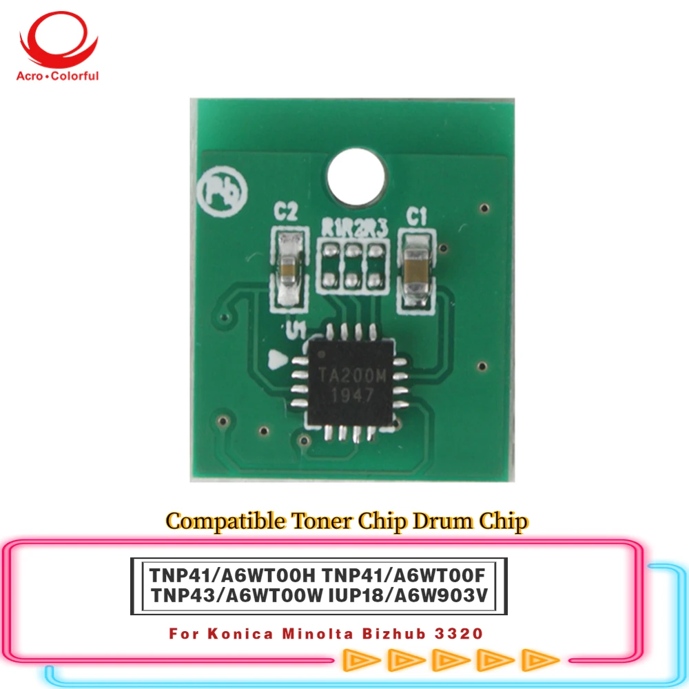 

Совместимый тонер-чип TNP41 A6WT00H, 10 К, для картриджа Konica Minolta Bizhub 3320, TNP41 A6WT00F
