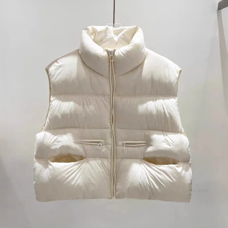 レディース ダウンベスト 2025 秋冬 新作 スタンドカラー おしゃれ 多機能 ベスト 暖かいコート トレンド