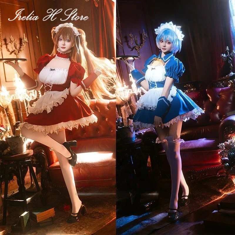 Irelia H Store аниме Ayanami Rei/Asuka косплей костюмAyanami Rei/Asuka платье горничной женский костюм на Хэллоуин