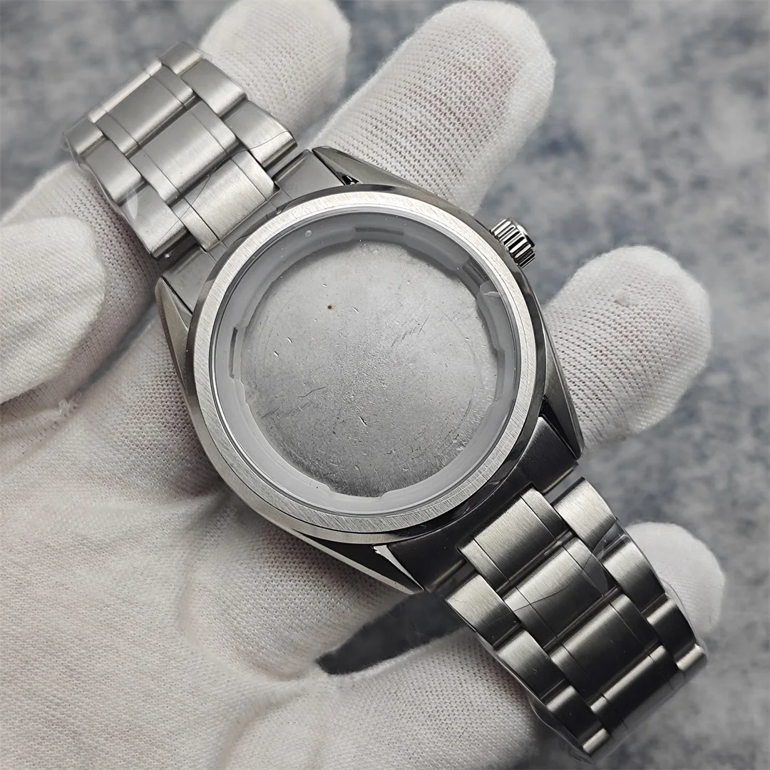 Bagian Modifikasi Jam Tangan Penutup Belakang Baja Tahan Karat GS 37mm Cocok untuk Casing Jam Tangan Tekstur Kayu Birch Putih 39.5mm Kami