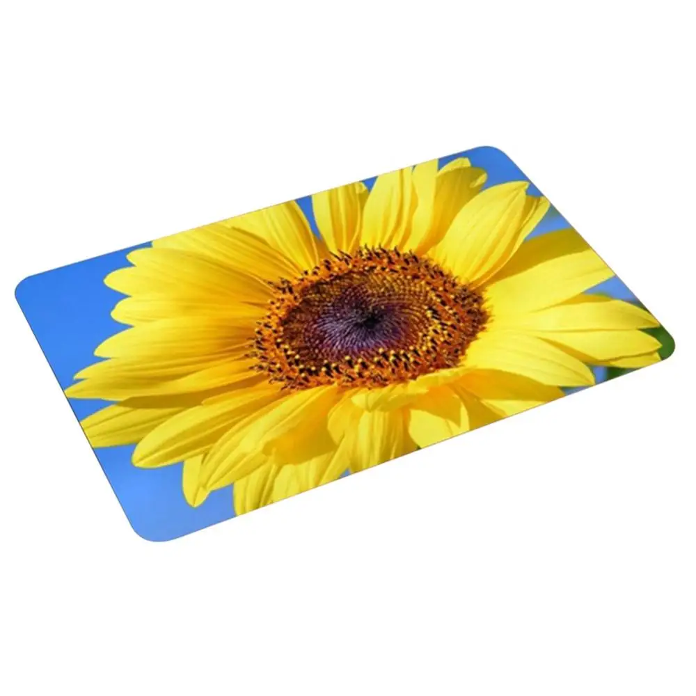 

Door Carpet Mat Flannel Non-slip Water Absorption Sunflower Floor Bathroom Decor