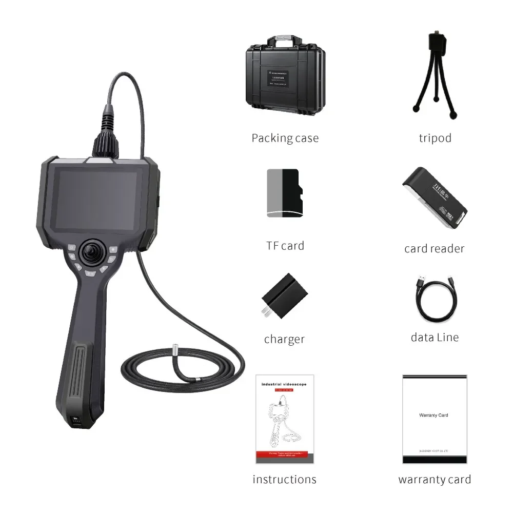 Aangepaste Infrarood Slang Endoscoop, 6Mm 360 Articulatie Optische Vezel Ir Industriële Borescope, 5 Inch Ip67 Videoscoop Camera