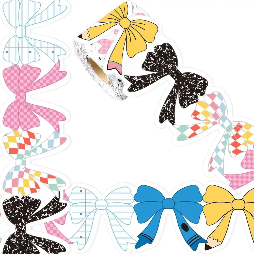 Self Adhesive Bulletin Board Border Sticker Cartoon Pattern 10m/roll Classroom Border Sticker Roll Design Cuttable