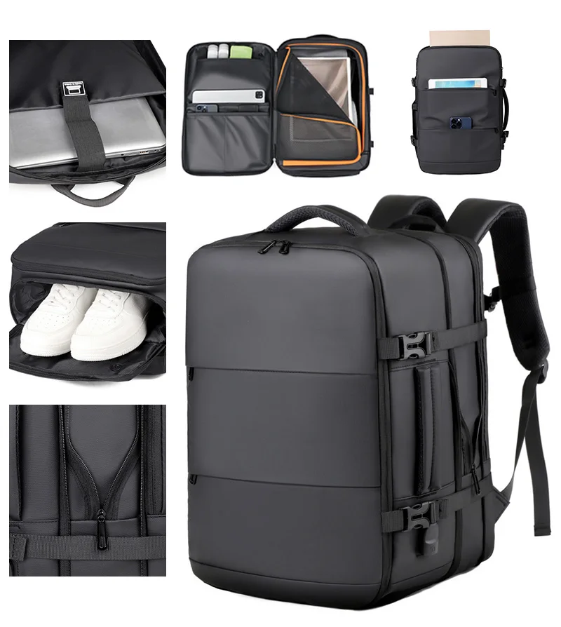 

Men's travel backpack, business backpack, student expandable USB backpack, large-capacity 17.3-inch laptop stylish backpack