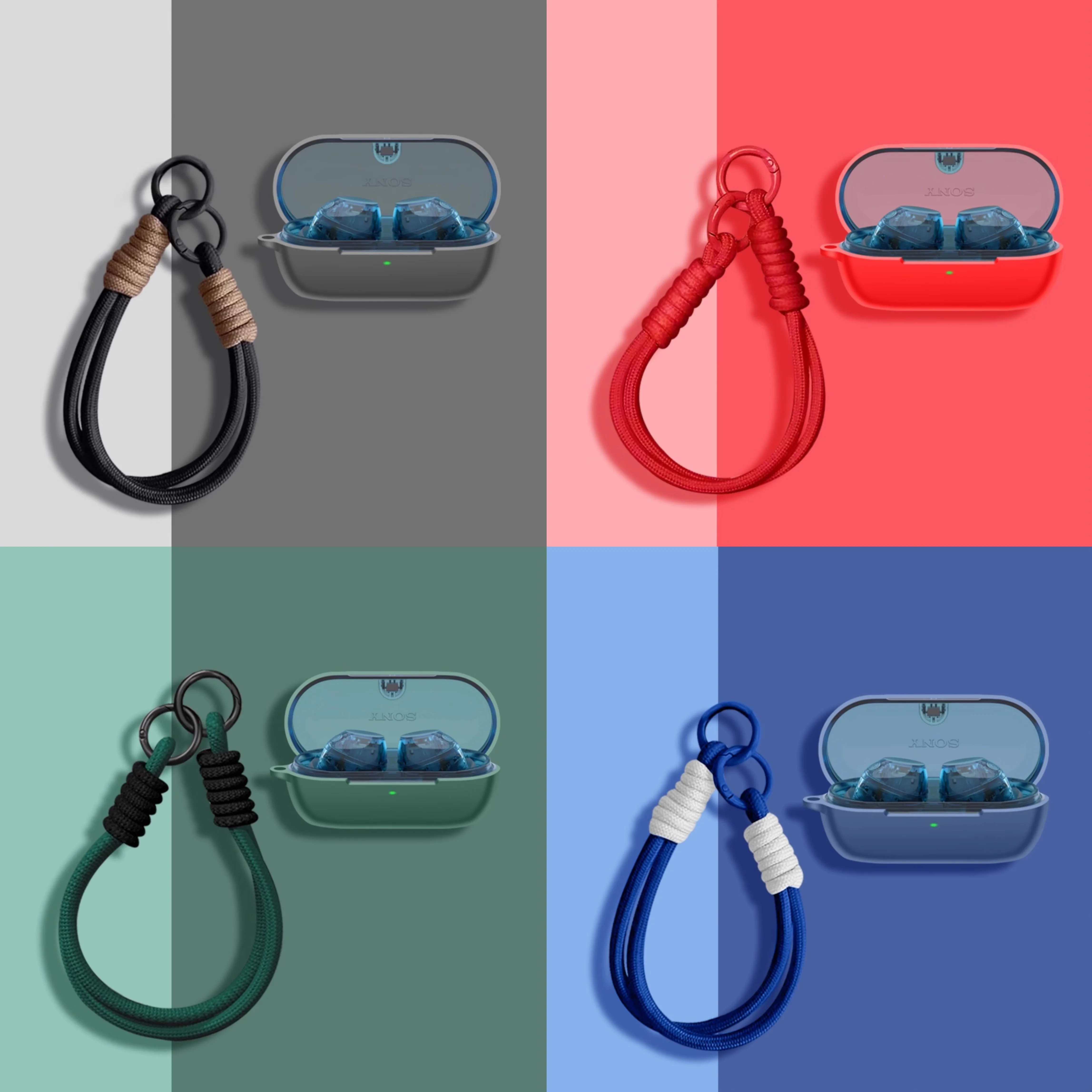 

Fashion Rope Silicone Earbuds Case Shockproof Cover For Sony WF-C710N / WF-C510 / WF-C500 / WF-C700N Wireless Headphones Bags