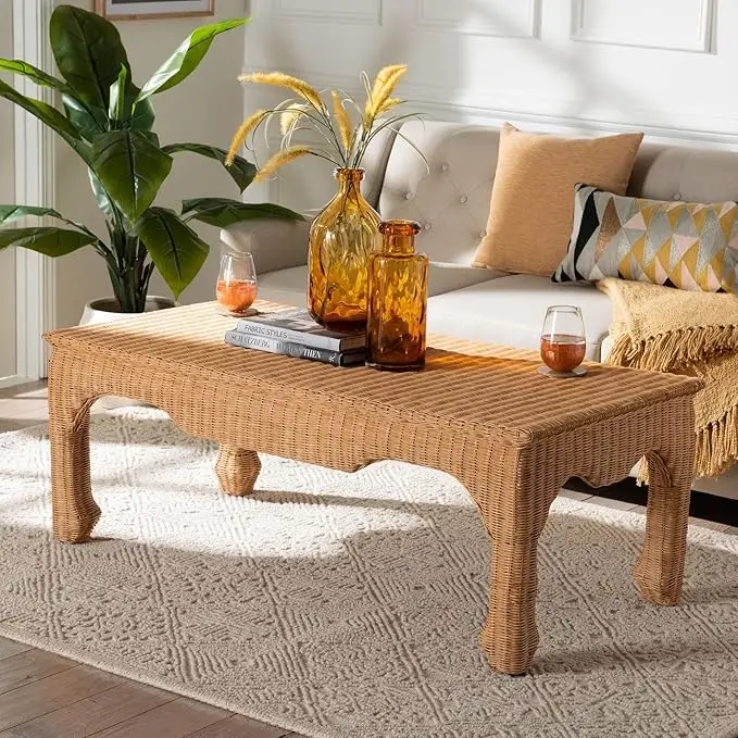 Natural rattan coffee table wicker corridor accent furniture