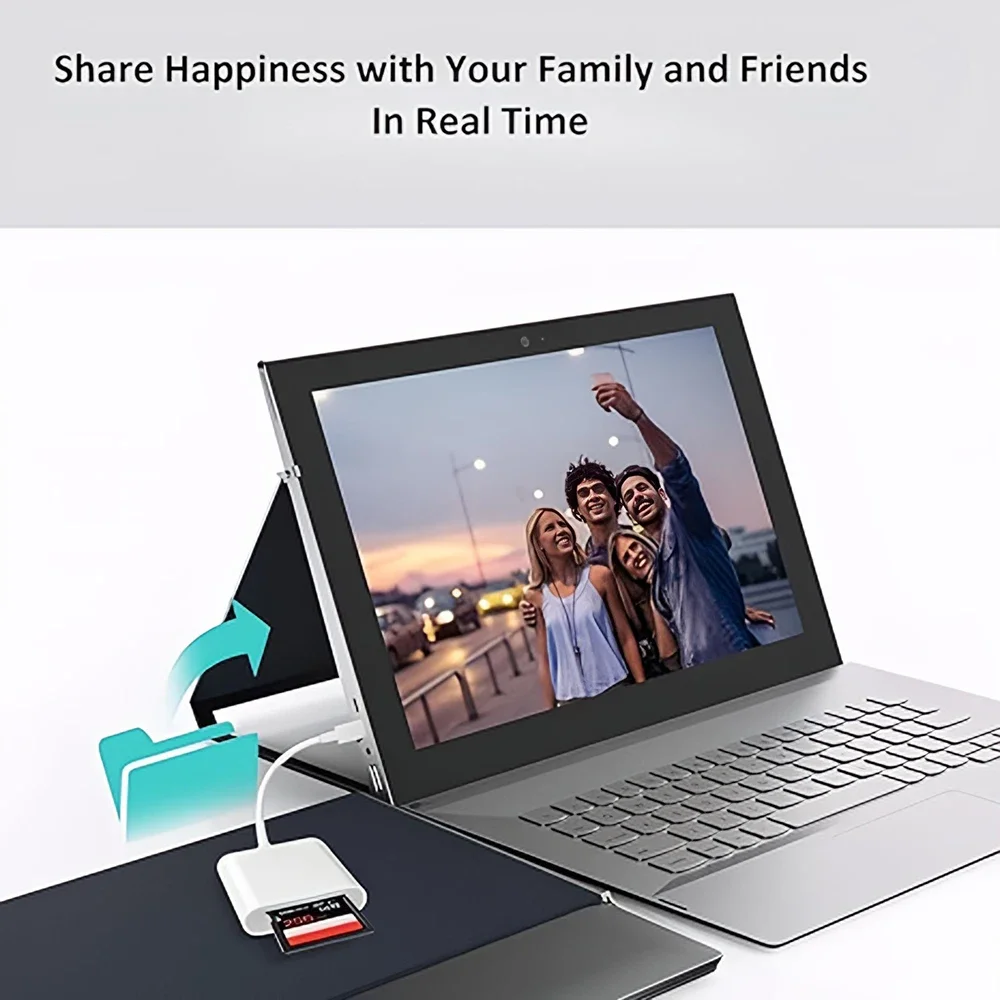 TypeC to SD & TF Card Camera Adapter for iPhone For iPad, 2 in 1 Card Reader Plug & Play