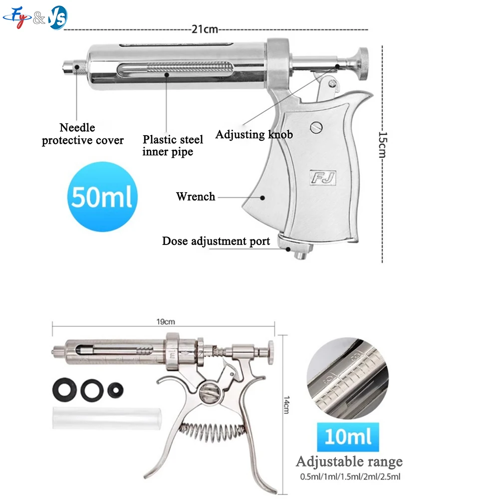 Semi-automatic Continuous Injector for Vaccination in Aquaculture Industries Stable Dosage Continuous Syringe for Animal Use