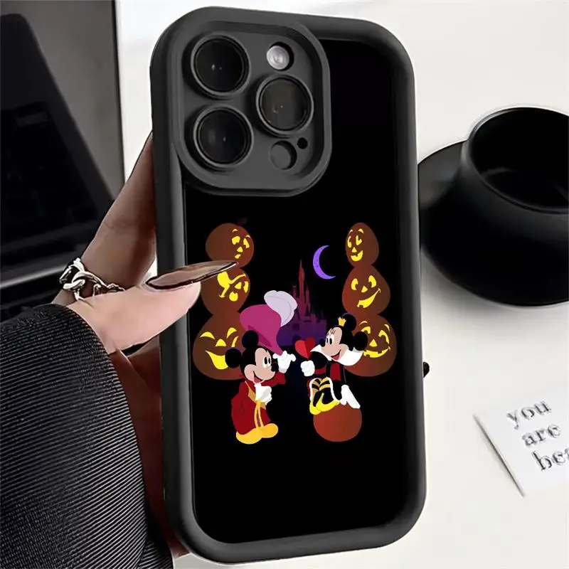 Disney Mickey Minnie Happy Halloween Soft Liquid Silicone Phone Case For Apple iPhone 11 12 13 14 15 Pro Max Plus Back Cover