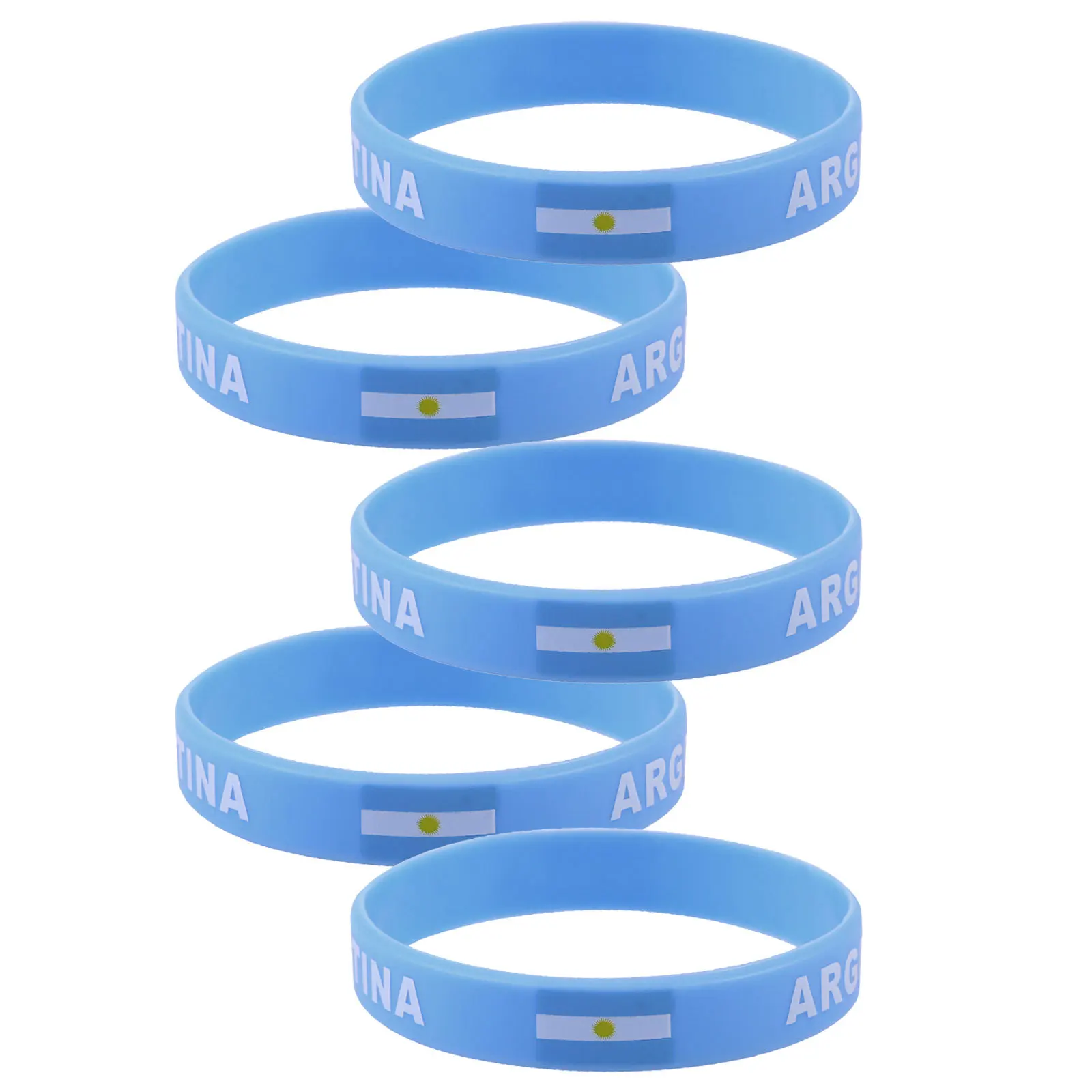 5pcs 실리콘 팔찌 호주 국기 인쇄 스포츠 게임을위한 국가 자부심 팔찌 야외 이벤트 액세서리
