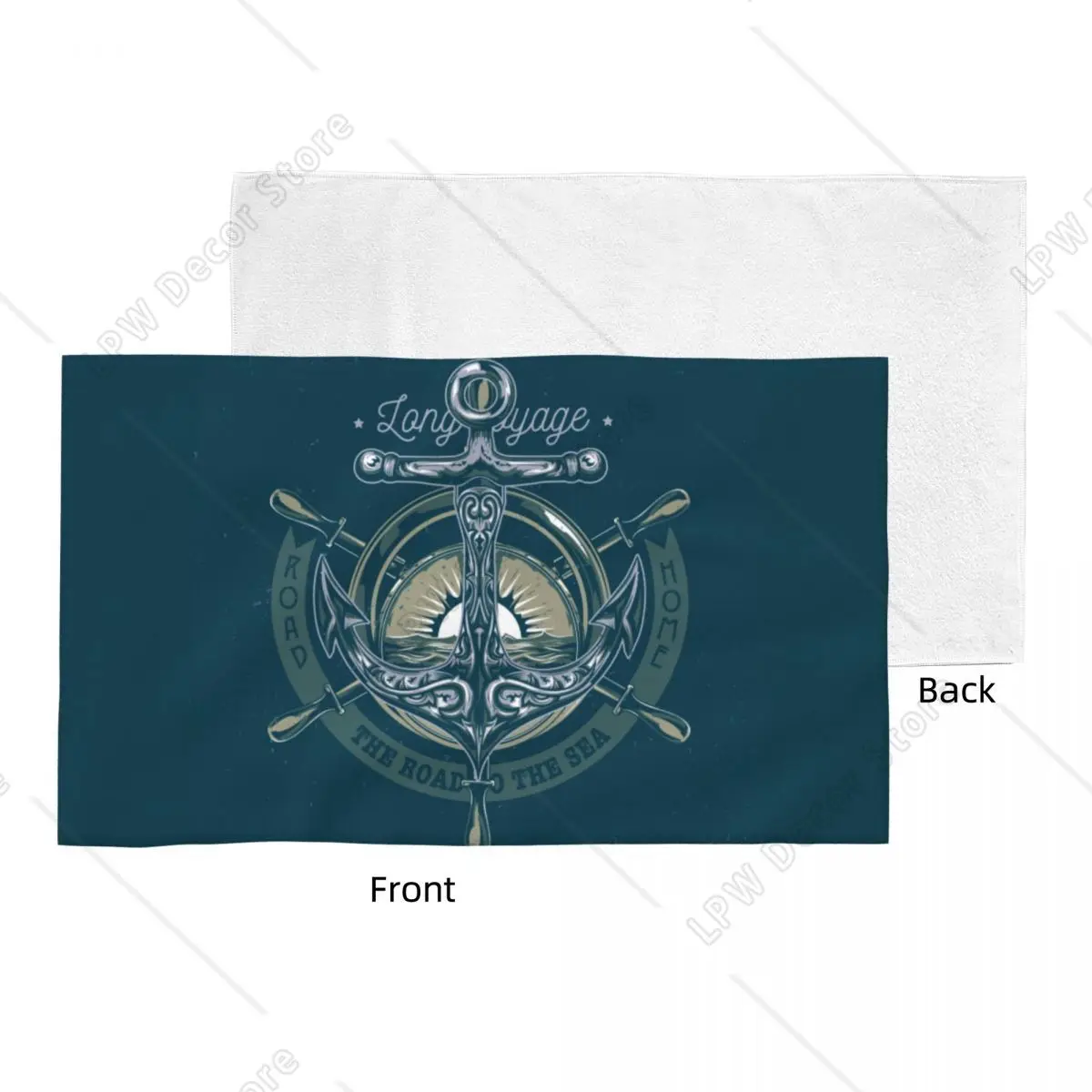retro nautical Quick Drying Cotton Face Towel Super Soft Shower Towels