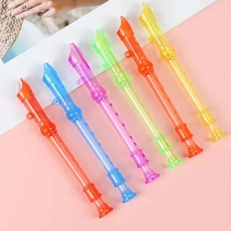 1pcs  Mini Colorful Transparent Flute Musical Whistle Music Educational Toy for Kids Birthday Party Favors Game Props Gifts