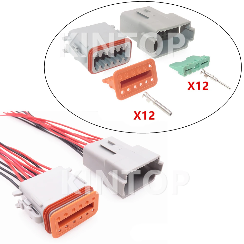 

1 Set 12 Pins Automobile Starter Electrical Connector DT06-12S DT06-12P Car Modification Socket Accessories Auto Wire Plug