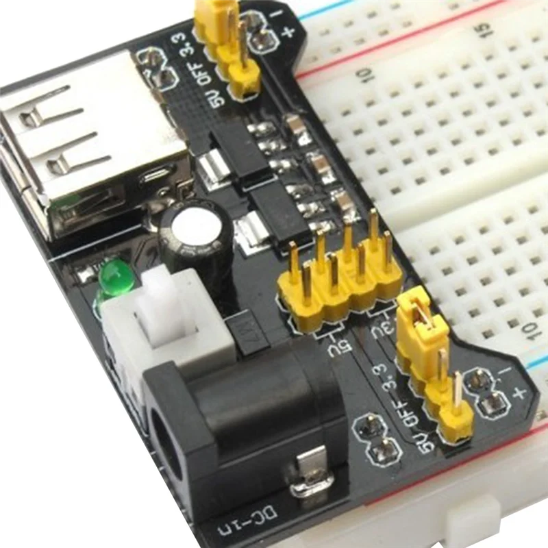 Venda diária 10 peças para mb102 kit de módulo de fonte de alimentação de placa de ensaio 2 vias 3.3v 5v para mb102 kit de conjunto de módulo de placa de ensaio