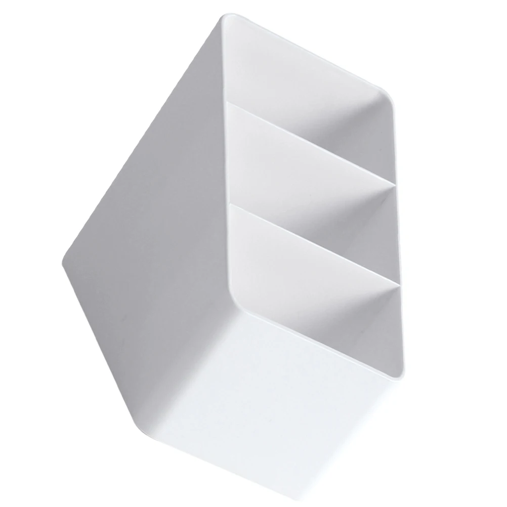 

Trapezoidal Remote Control Storage Box 3 Compartments White Simple Large Capacity Desktop ganizer Pen Holder Sundries Box Home