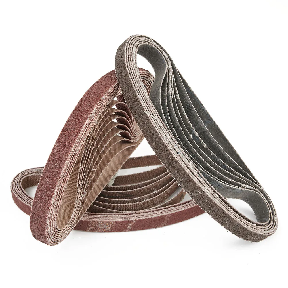 Air Finger Sander 50pcs Set Sanding Belts 330 X 10mm with 60 80 100 120 Grit for Wood Paint Plastic Varnish and Light Metal
