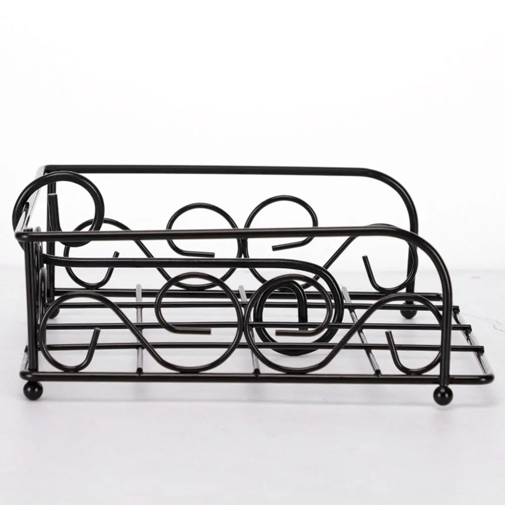 

Iron Napkin Holder Metal Tissue Rack Unique Design Fade Resistant Desktop Decor Lightweight Space Saving Kitchen Bar