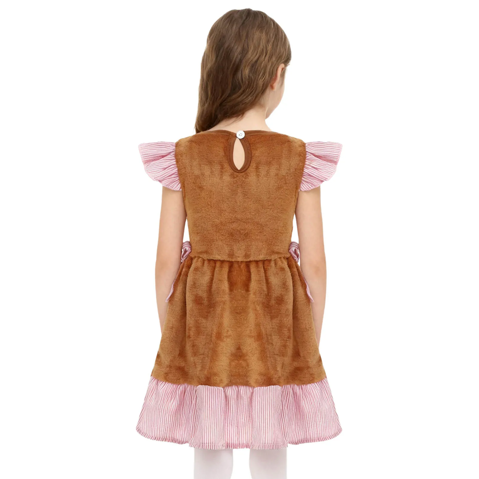 الفتيات الصغيرات عيد الميلاد الزنجبيل رجل زي يطير كم توتو فستان ربطة القوس فيونكة عيد الميلاد الزي فستان للحفلات جمع الأسرة #2