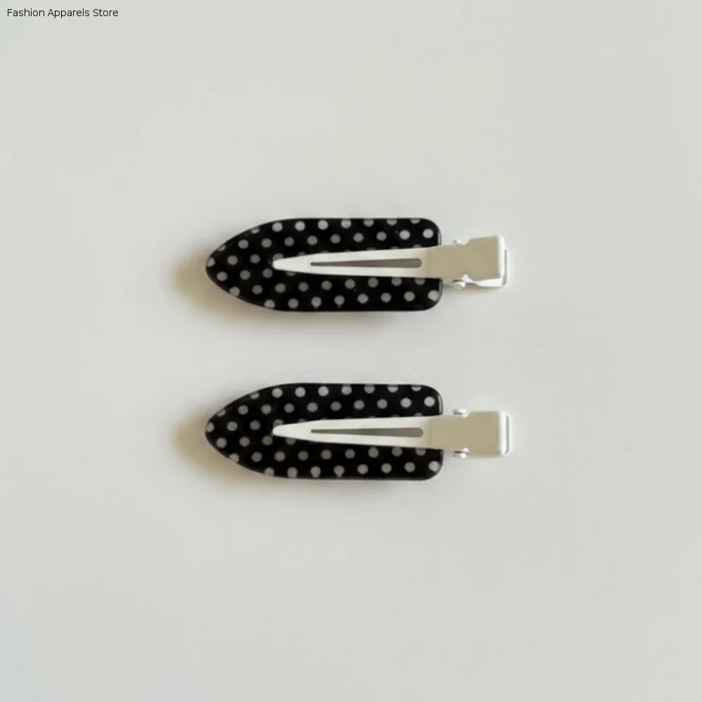 Black White Acrylic Hair Clips Polka Dot Elegant Seamless Hairpin Secure Hold Non-Slip Hair Styling Accessories Party Outfits