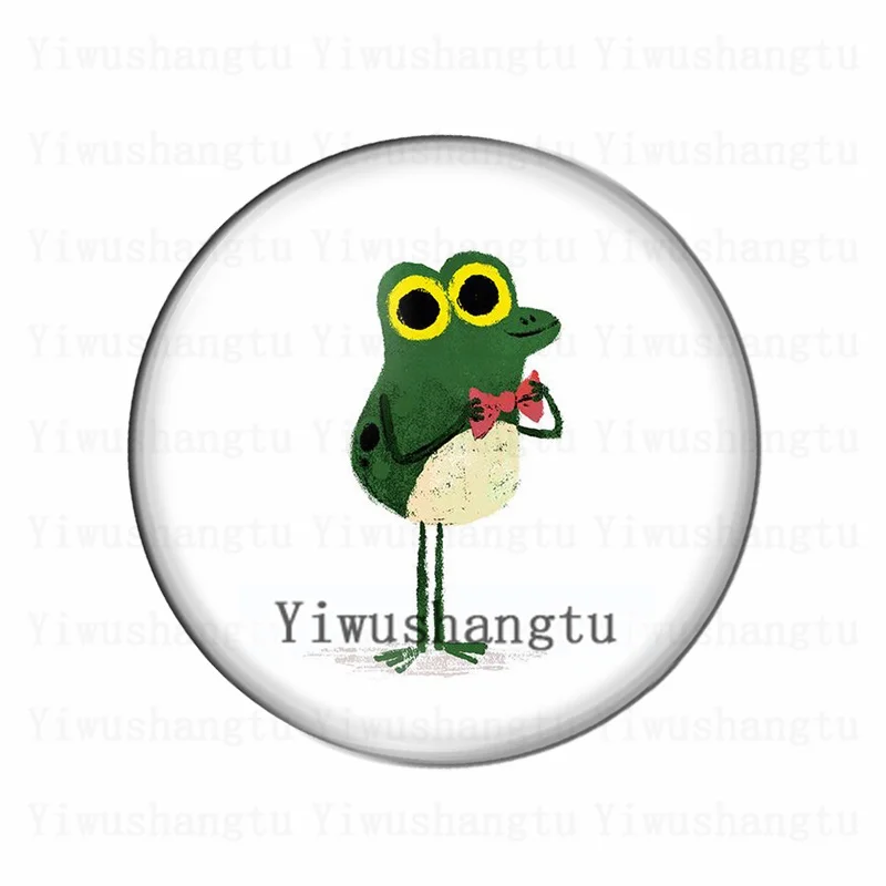 Frog prince cute and handsome pond life 12mm/20mm/25mm/30mm Round photo glass cabochon demo flat back Making findings