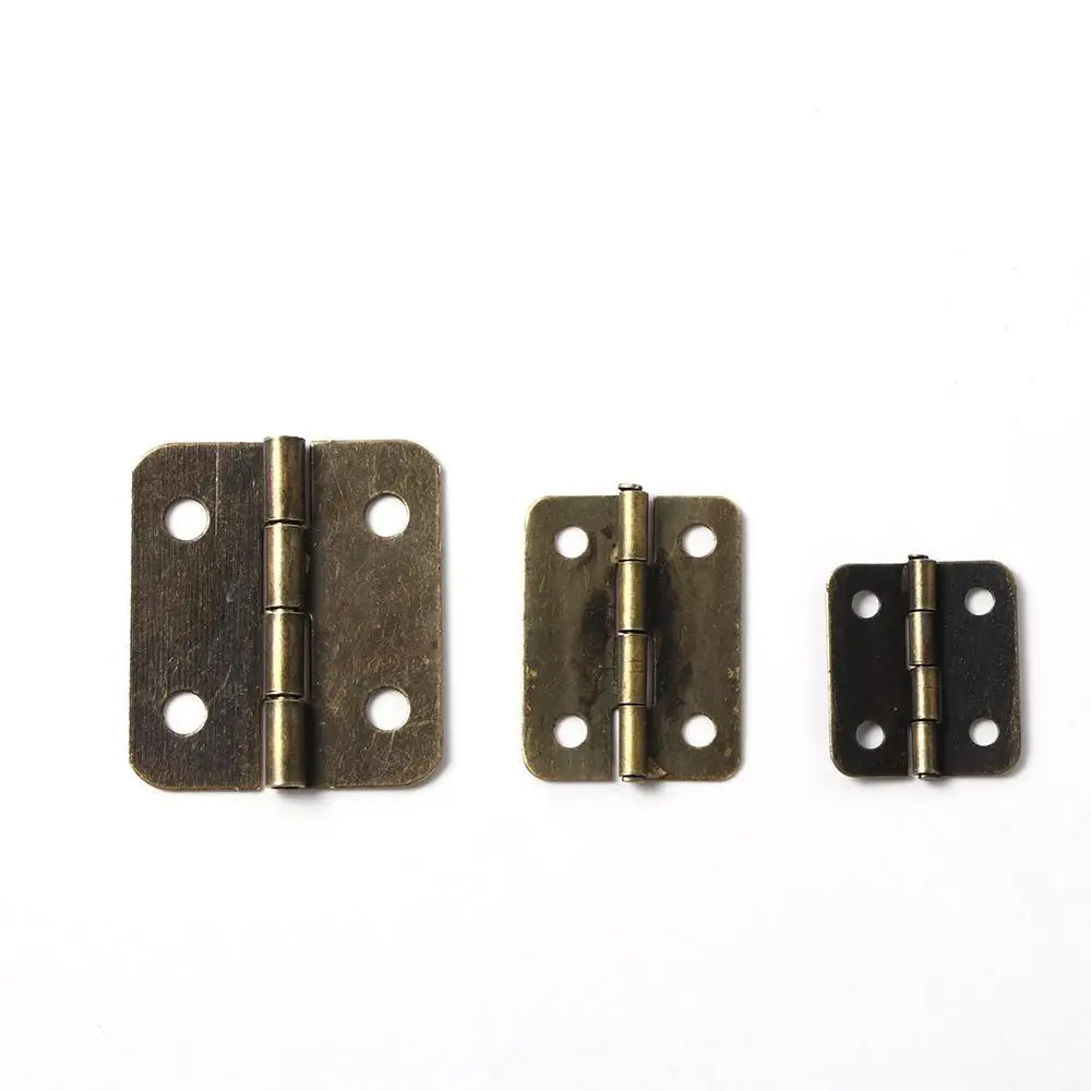 Iron 10 PCS with Screws Wooden Box Crafts Model Making Jewelry Box Hinges Door Hinges Hardware Cabinet Accessories