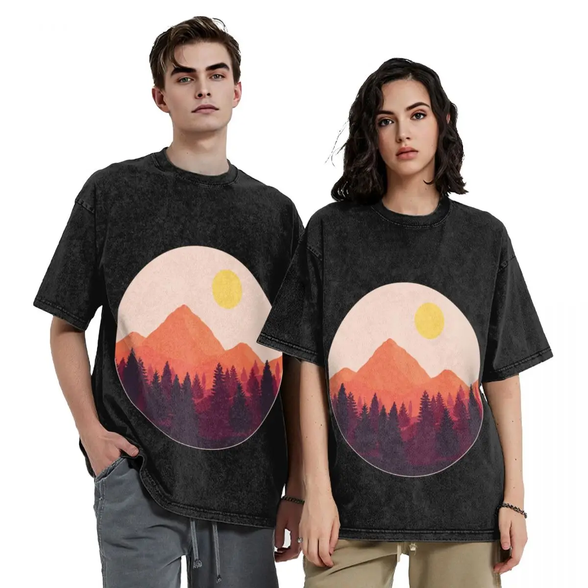 

Forest Mountain Horizon T-Shirt Short sleeve tee summer clothes oversize t-shirts man vintage t shirts mens designer t shirt