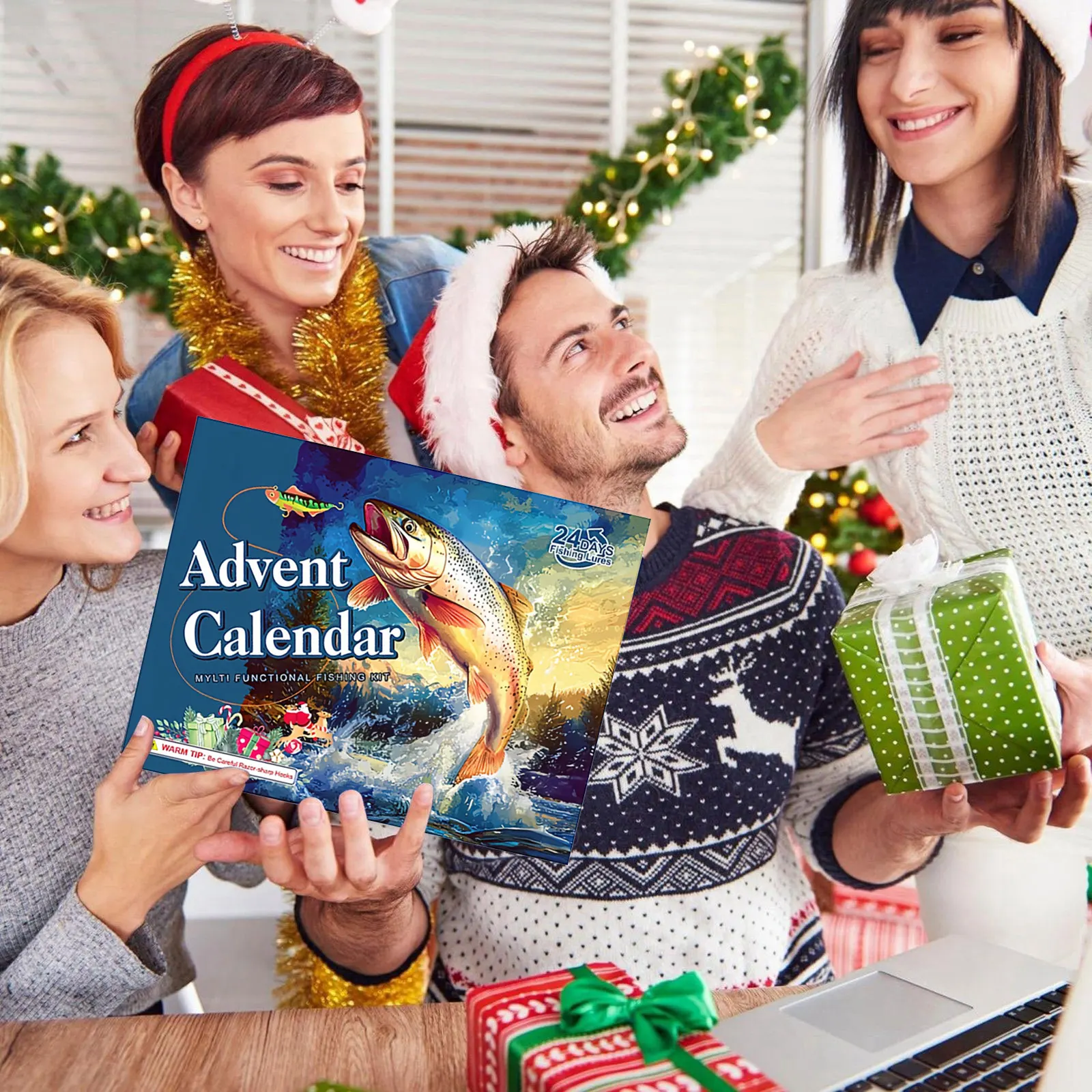 Kid Timer Fishing Advent Calendar 2025 Adult Men Teen Boys 24 Days Christmas Countdown Advent Christmas Countdown Clock for Kids