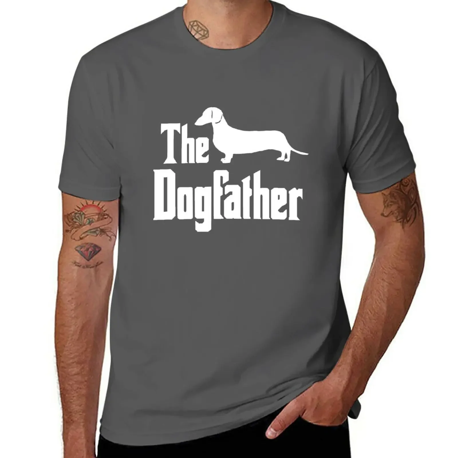 The Dogfather Dachshund Doxie Weiner Dog funny gift idea T-Shirt blacks oversized mens clothes