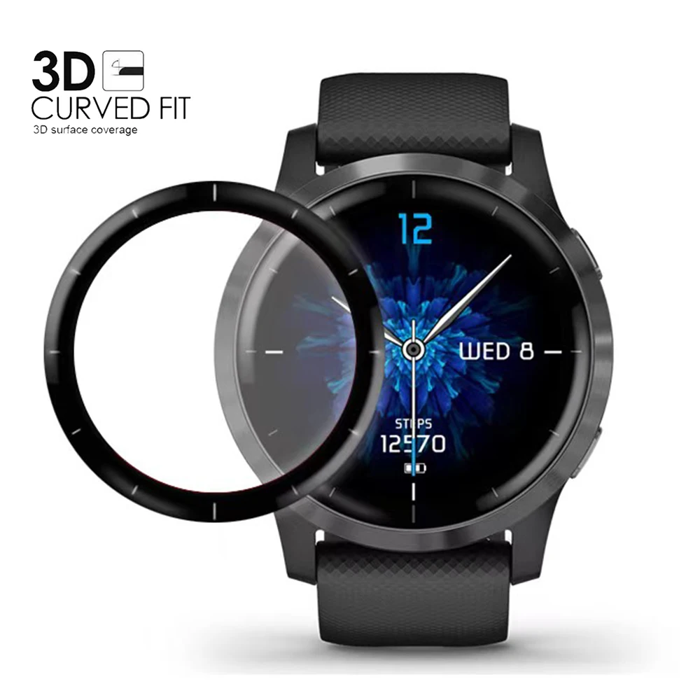 ฟิล์มนาฬิกา1/3/5ชิ้นสำหรับ Garmin vivoactive 4/3D แอคทีฟคอมโพสิตฟิล์มโค้งสมาร์ทวอท์ชป้องกันหน้าจอไม่ใช่กระจก